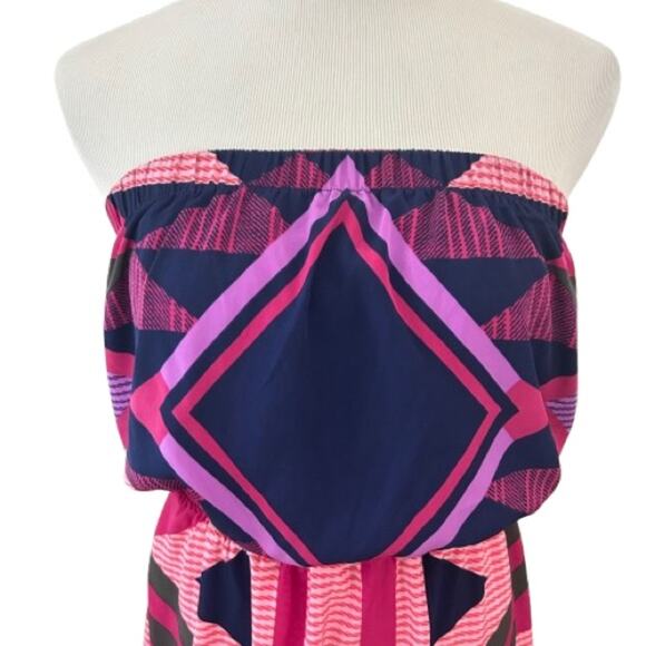 EUC Express Pink, Purple & Navy Strapless Cocktail Sundress. Size M. - Picture 3 of 7